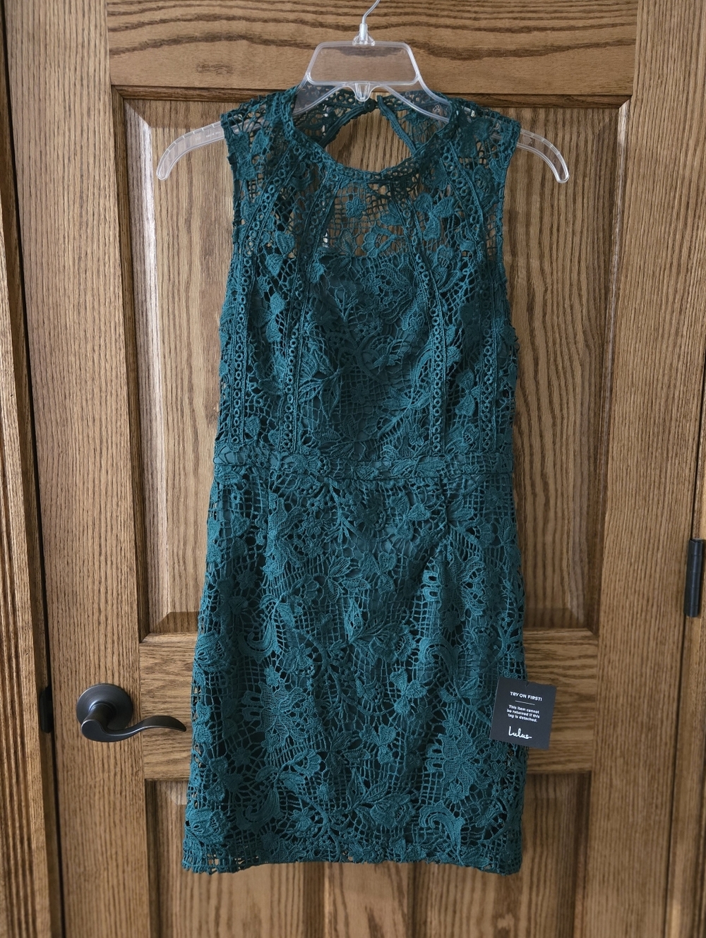 Lulu's Green Lace Sleeveless Mini Dress